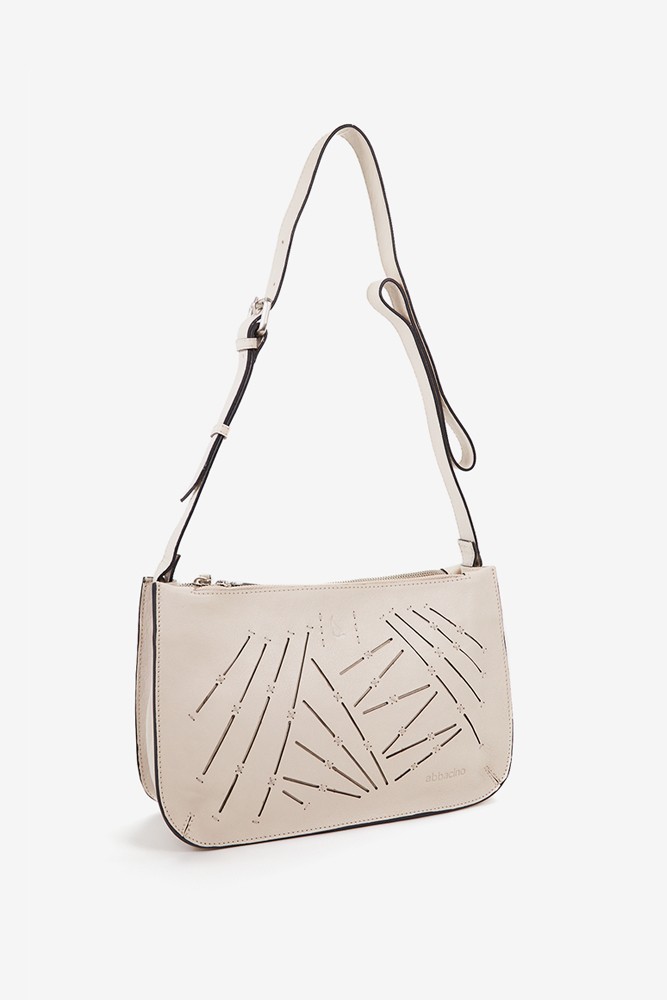 Abbacino Bandolera de mujer en piel troquelada beige