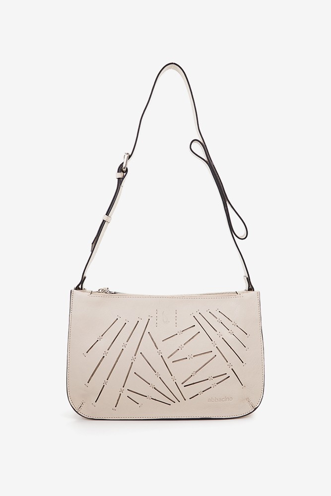 Abbacino Bandolera de mujer en piel troquelada beige Mejor oferta