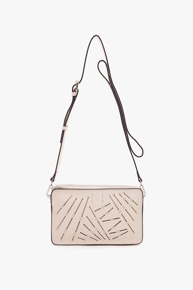 Abbacino Bandolera mini de mujer en piel troquelada beige Rebajas top
