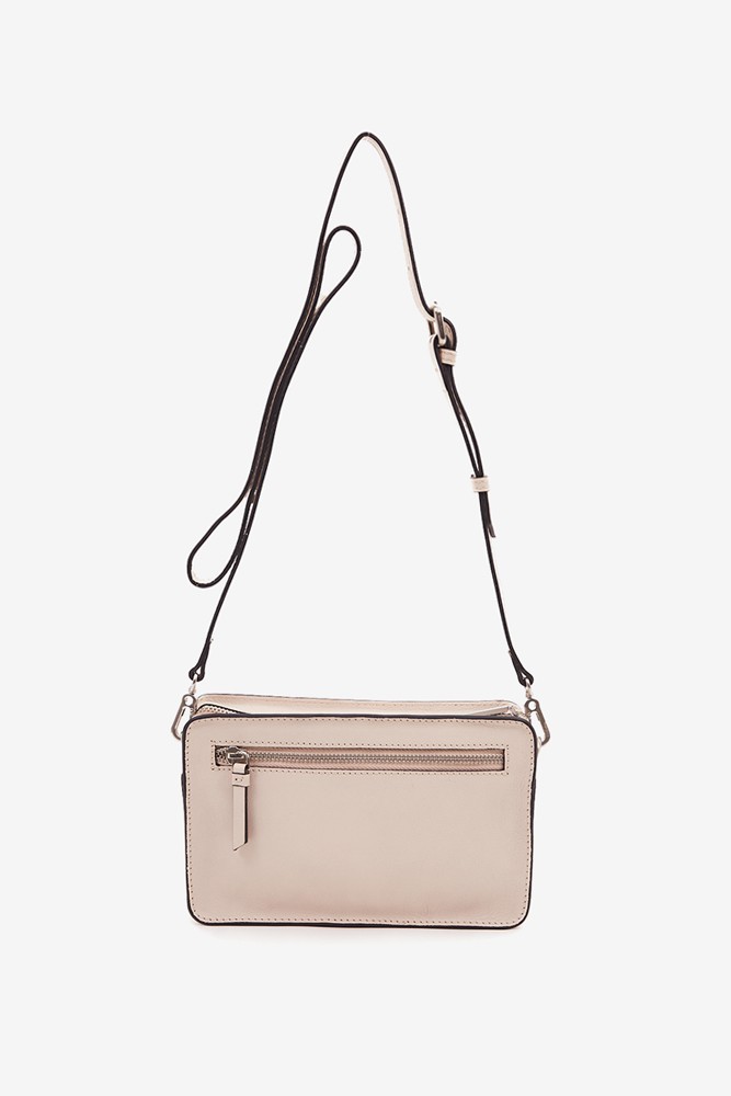 Abbacino Bandolera mini de mujer en piel troquelada beige Rebajas top