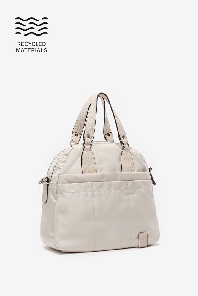 Abbacino Bolso bowling de mujer en materiales reciclados beige