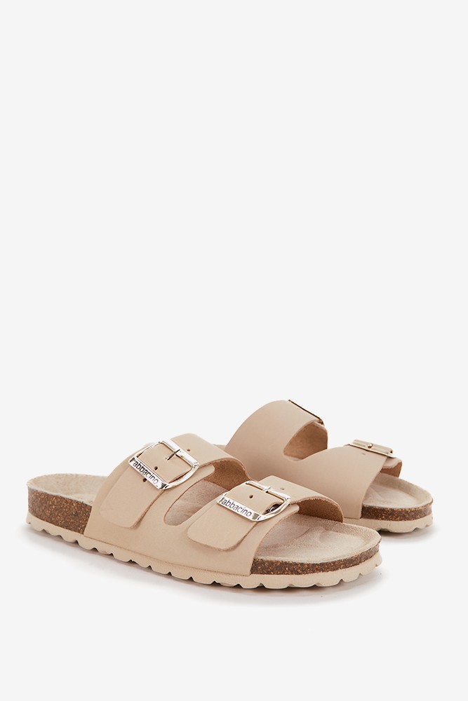Abbacino Sandalia plana de mujer de piel en beige