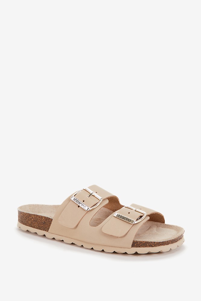 Abbacino Sandalia plana de mujer de piel en beige Grandes descuentos