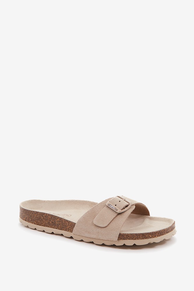 Abbacino Sandalia plana con hebilla de mujer en beige Precios de Black Friday