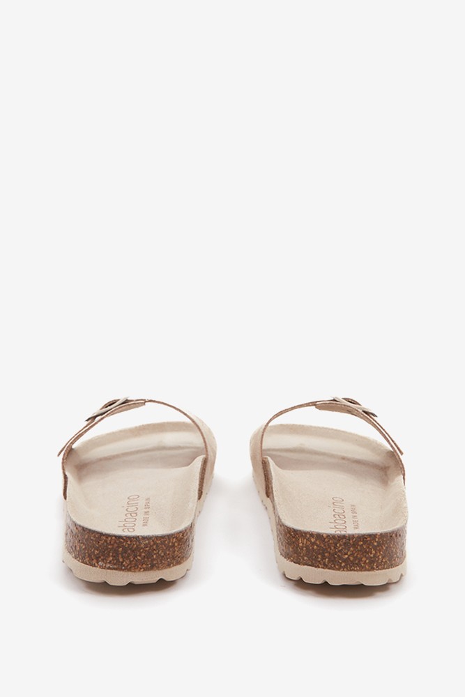 Abbacino Sandalia plana con hebilla de mujer en beige Precios de Black Friday