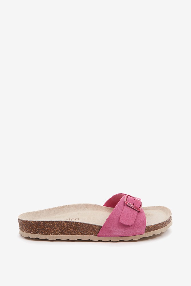 Abbacino Sandalia plana con hebilla de mujer en fucsia