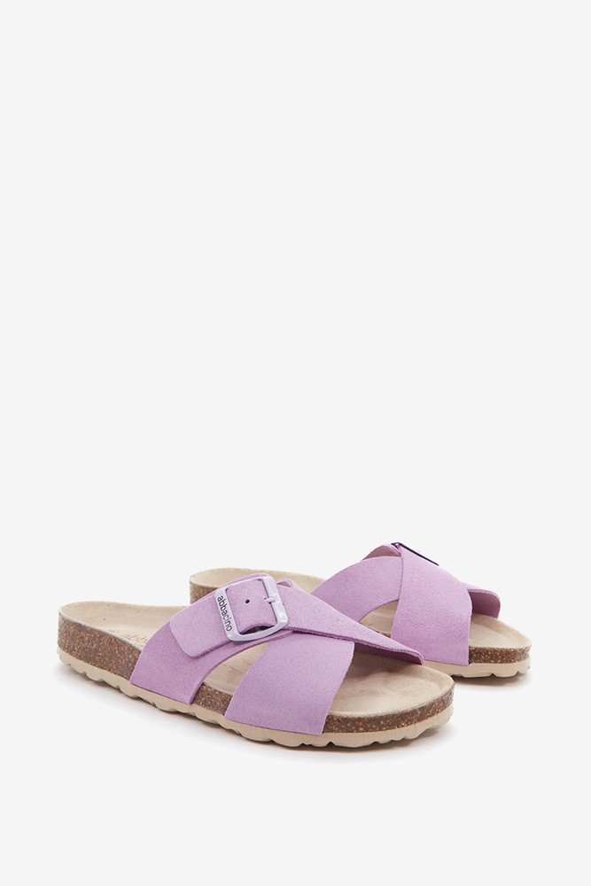 Abbacino Sandalia plana con hebilla de mujer en malva Outlet online