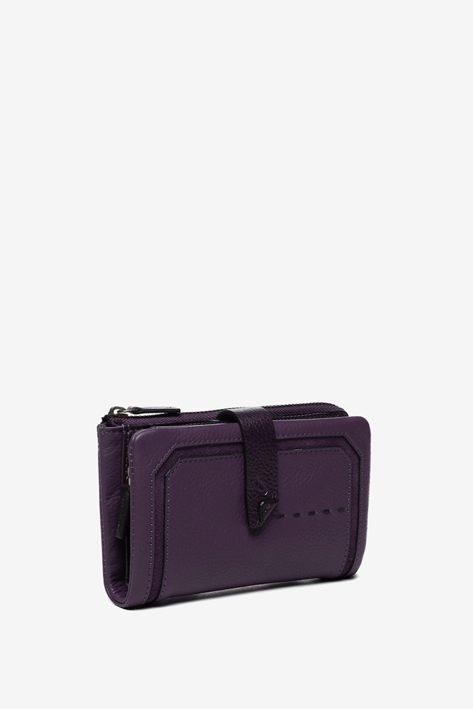 Abbacino Cartera mediana en piel y serraje morada