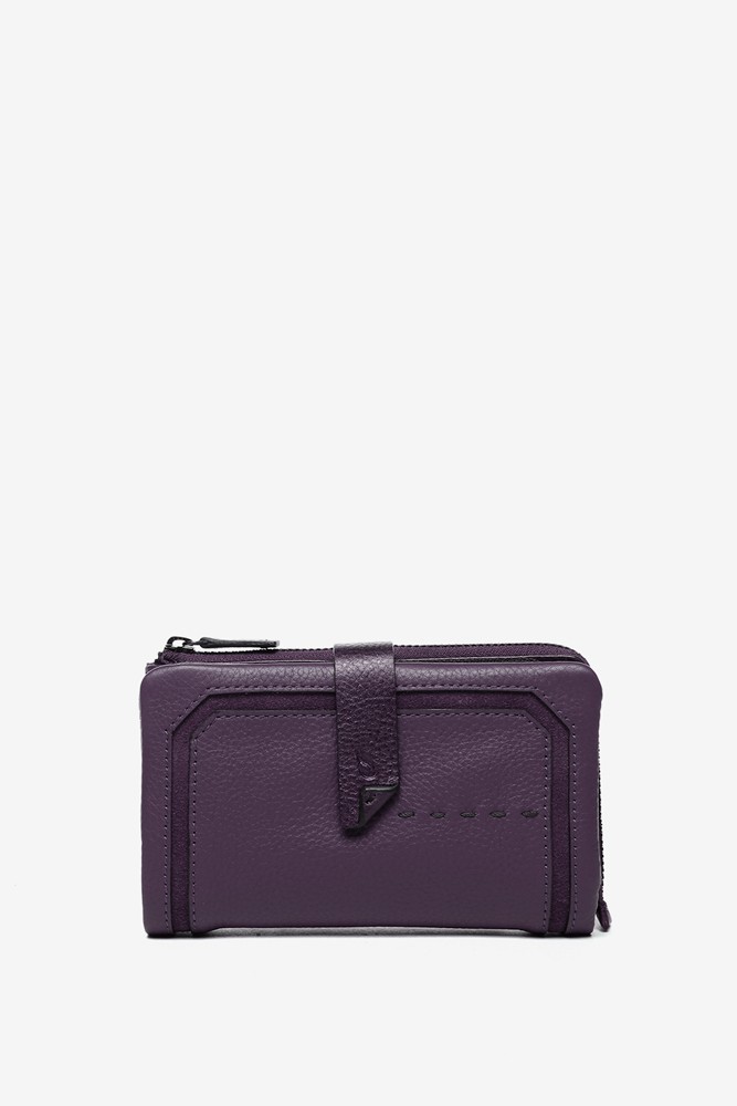Abbacino Cartera mediana en piel y serraje morada Tienda