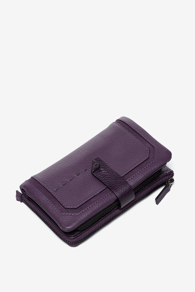 Abbacino Cartera mediana en piel y serraje morada Tienda