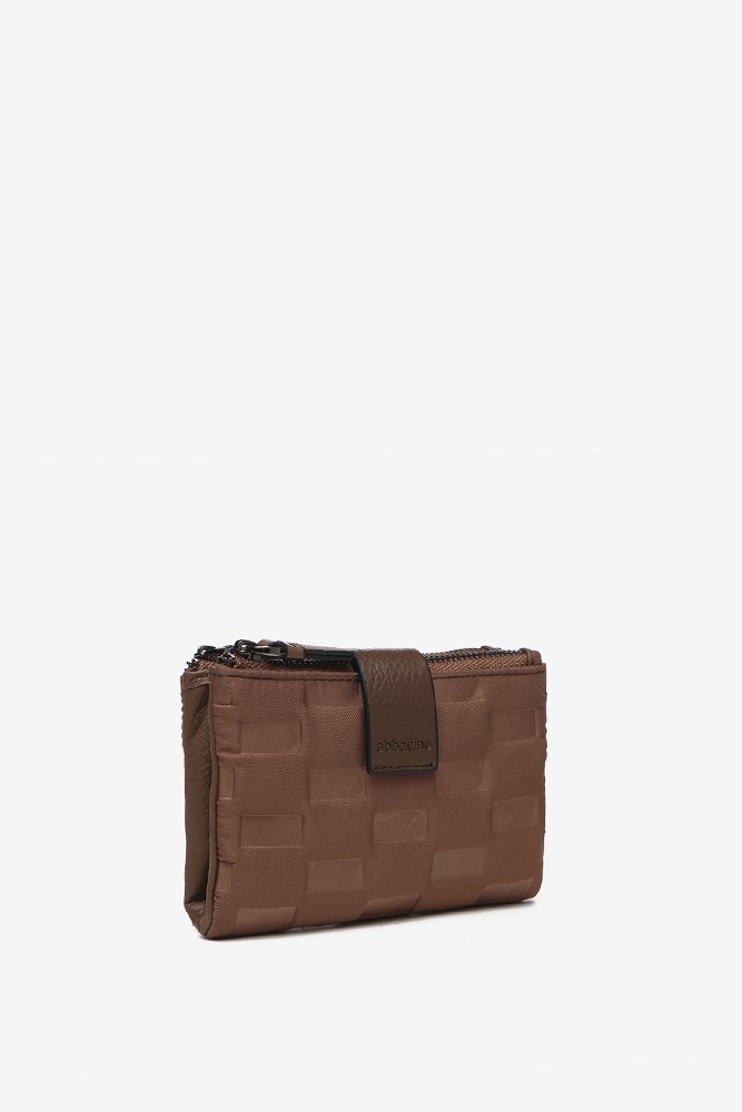Abbacino Cartera pequeña de mujer en nylon acolchado taupe