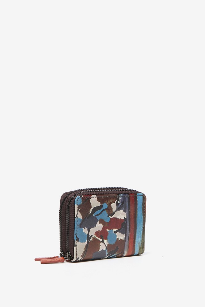 Abbacino Cartera pequeña en piel con estampado multicolor