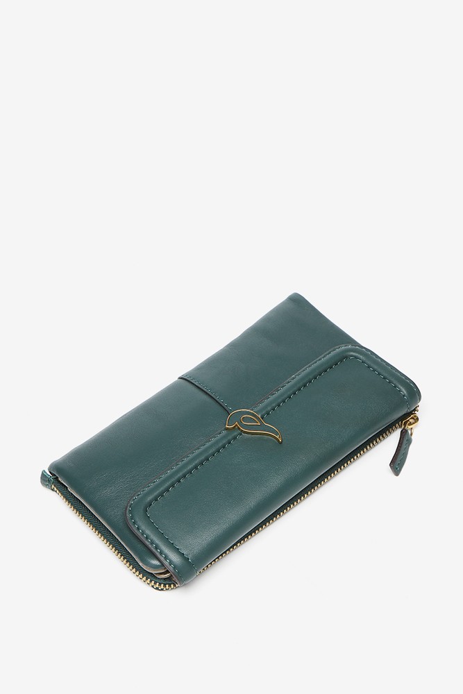 Abbacino Cartera grande con solapa en piel verde Envío gratis