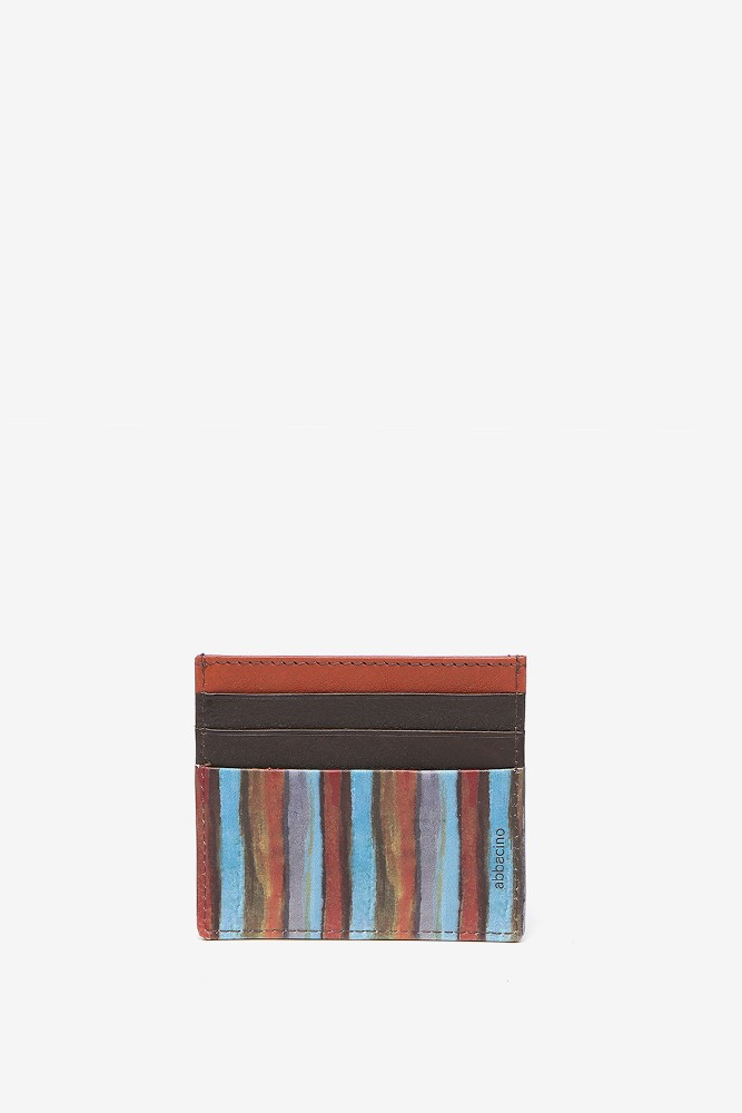 Abbacino Tarjetero en piel con estampado multicolor