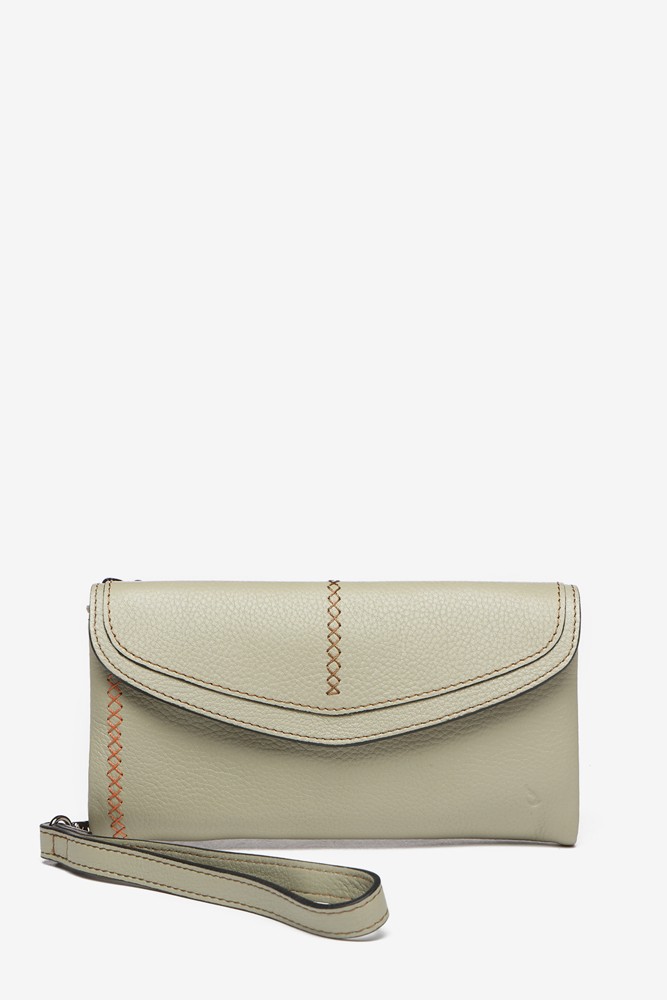 Abbacino Cartera grande de piel en verde Precios de Black Friday