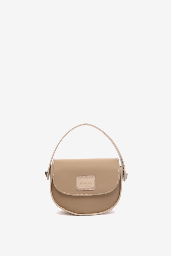 Abbacino Bandolera pequeña en materiales reciclados en camel Venta caliente