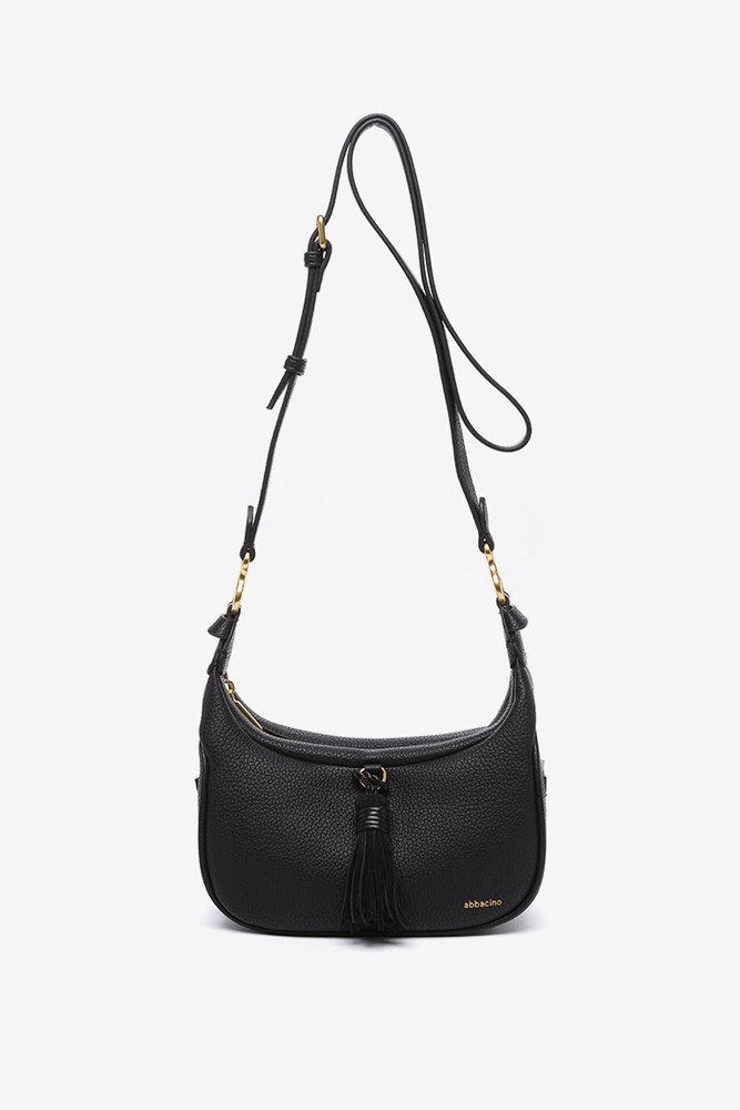 Abbacino Bandolera con borla en materiales reciclados negro Rebajas baratas