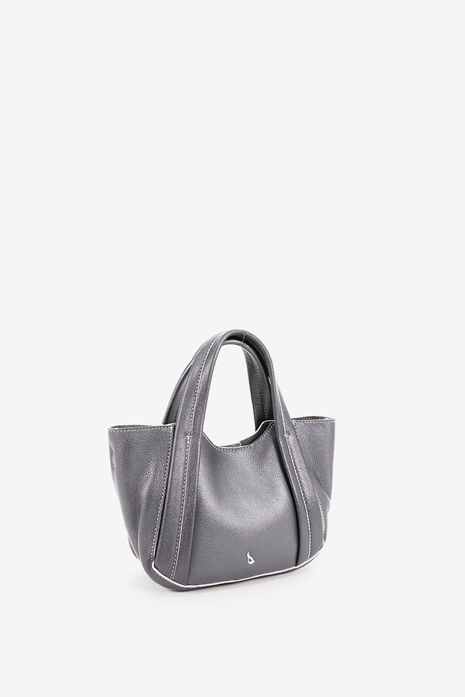 Abbacino Bolso de mano pequeño de piel en plata