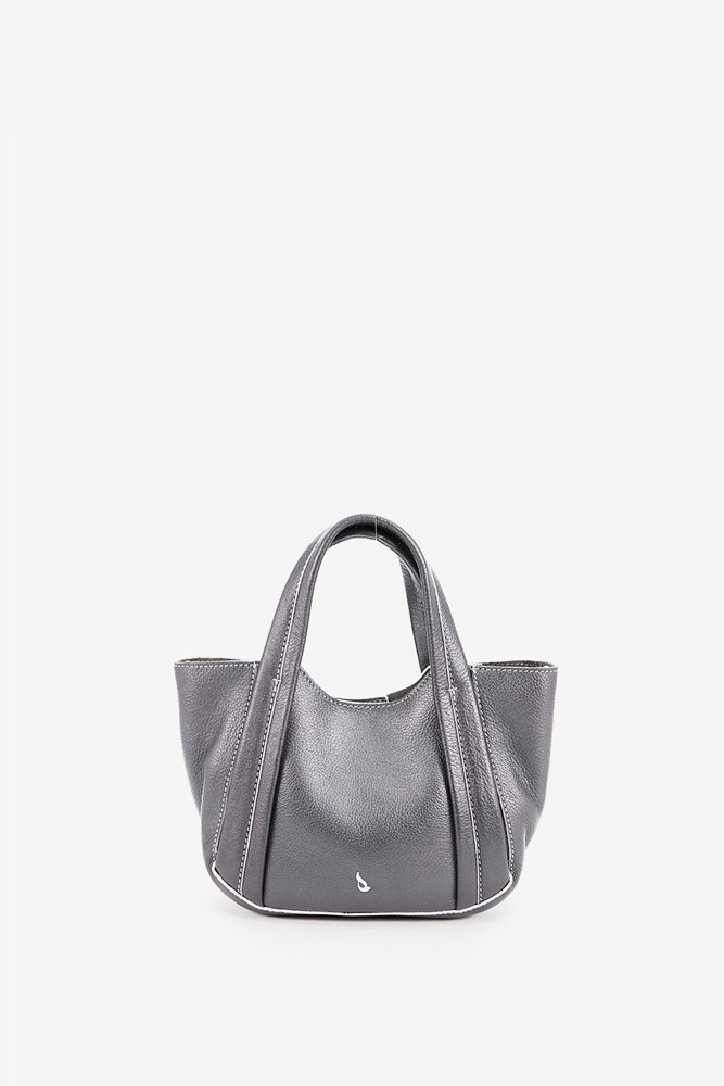 Abbacino Bolso de mano pequeño de piel en plata Ventas relámpago