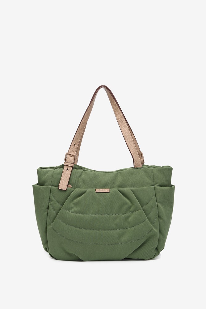 Abbacino Bolso shopper en materiales reciclados y acolchados verde Oferta especial