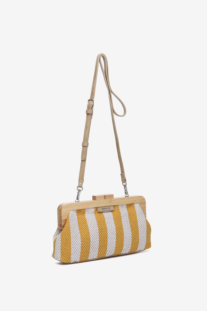Abbacino Clutch de fiesta a rayas en amarillo Liquidación