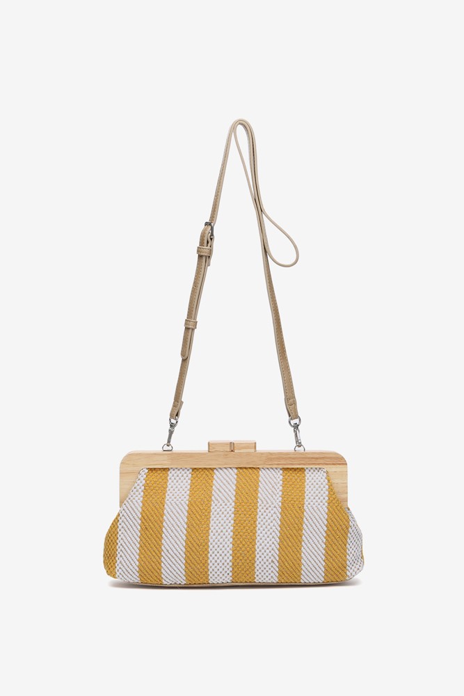 Abbacino Clutch de fiesta a rayas en amarillo Liquidación