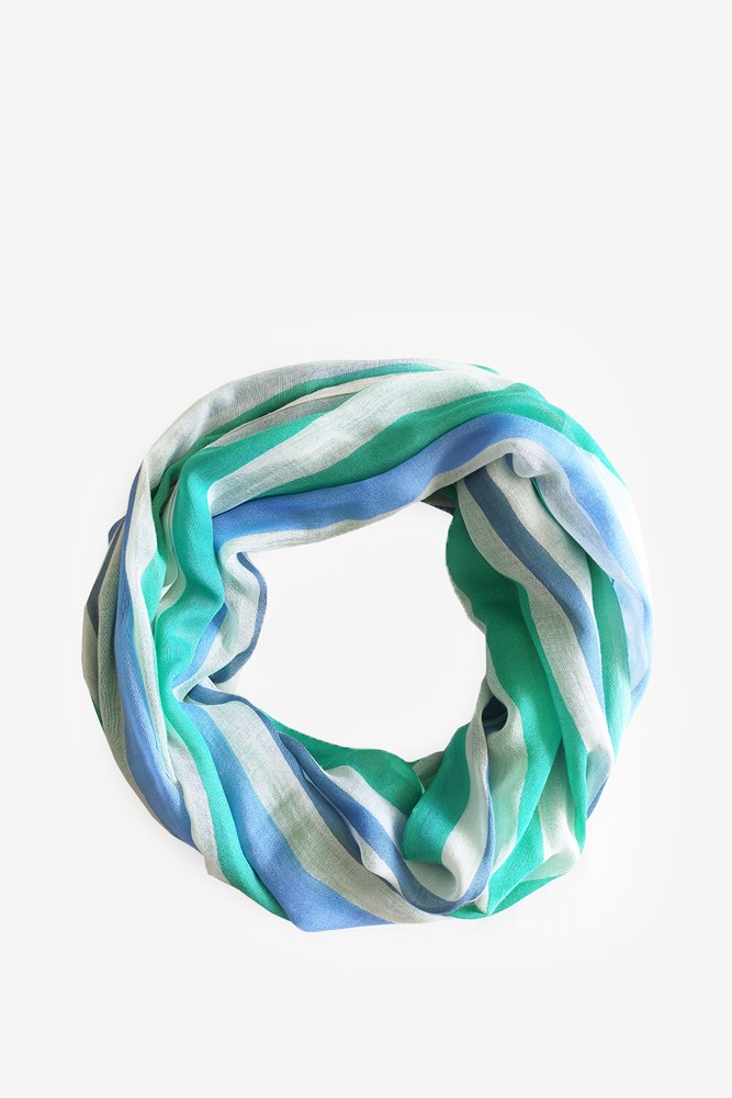 Abbacino Pañuelo de mujer de viscosa con print a rayas turquesa