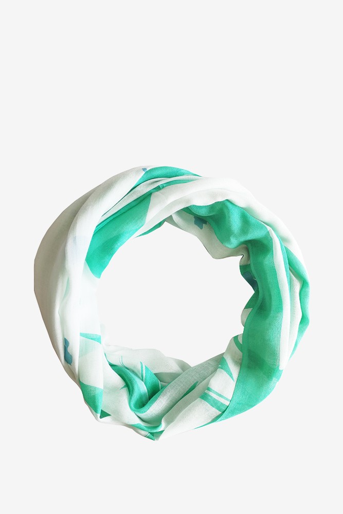 Abbacino Pañuelo de mujer de viscosa con print abstracto en turquesa