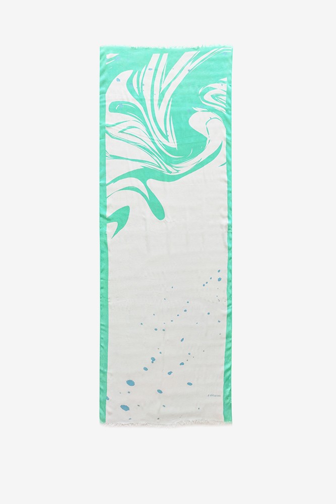 Abbacino Pañuelo de mujer de viscosa con print abstracto en turquesa Rebajas