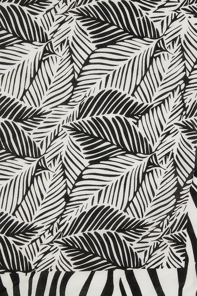 Abbacino Toalla de playa con estampado tropical en blanco y negro Tienda