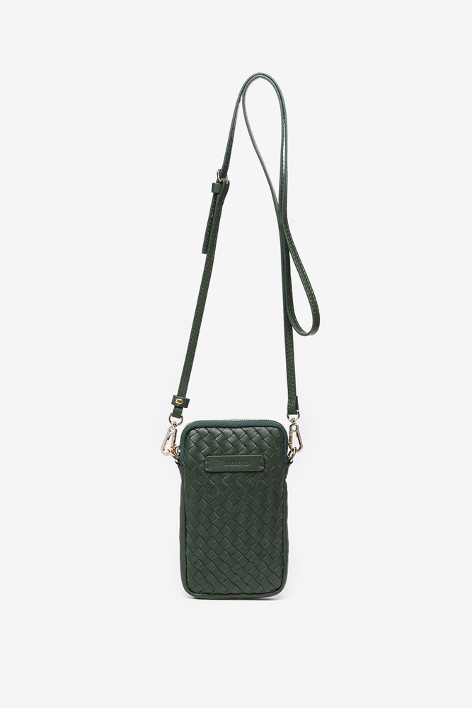 Abbacino Bolso para el móvil de piel trenzada en verde Envío gratis