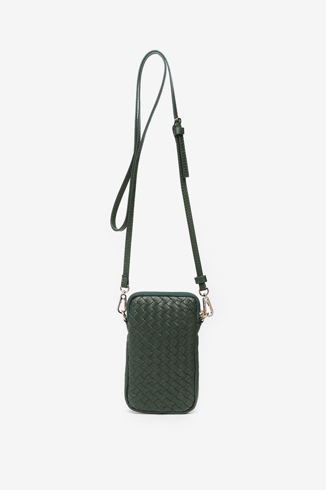 Abbacino Bolso para el móvil de piel trenzada en verde Envío gratis