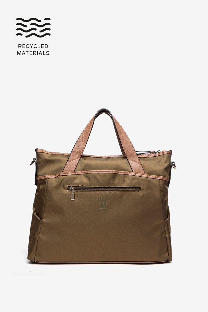 Abbacino Bolso shopper para el portátil en materiales reciclados verde Promoción por tiempo limitado
