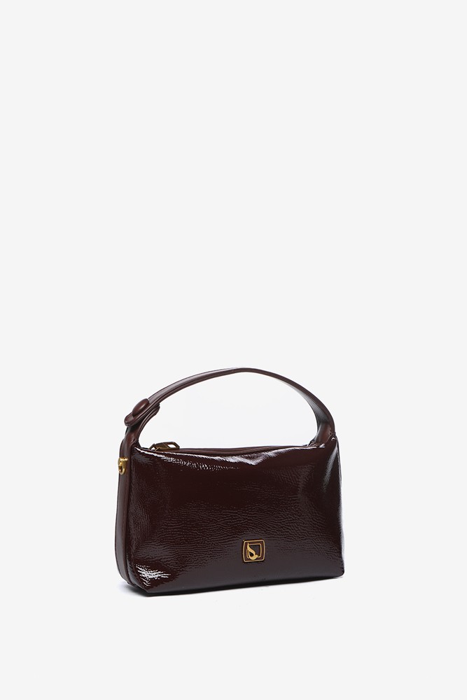Abbacino Bolso de hombro pequeño en charol burdeos