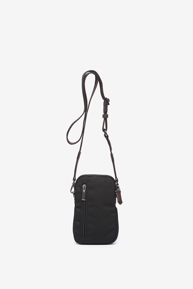 Abbacino Bolso para el móvil en materiales reciclados negro Ahorra y exporta
