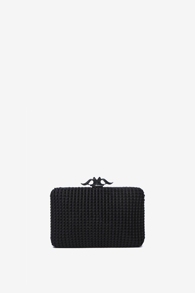 Abbacino Clutch de fiesta en terciopelo negro Oferta exclusiva