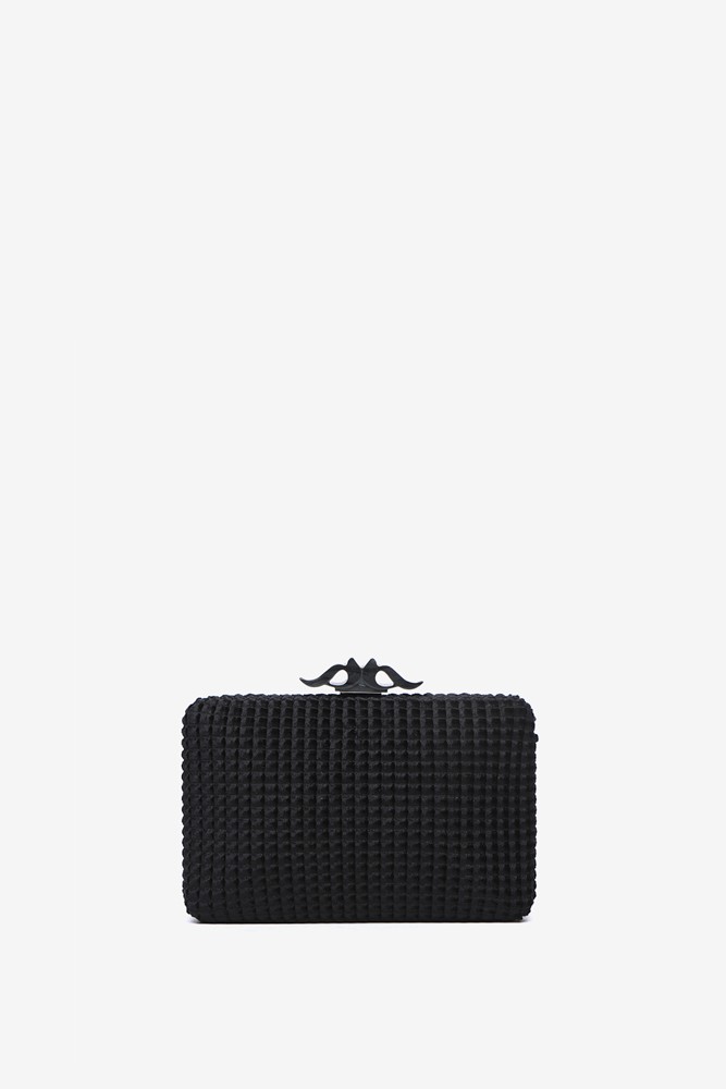 Abbacino Clutch de fiesta en terciopelo negro Oferta exclusiva