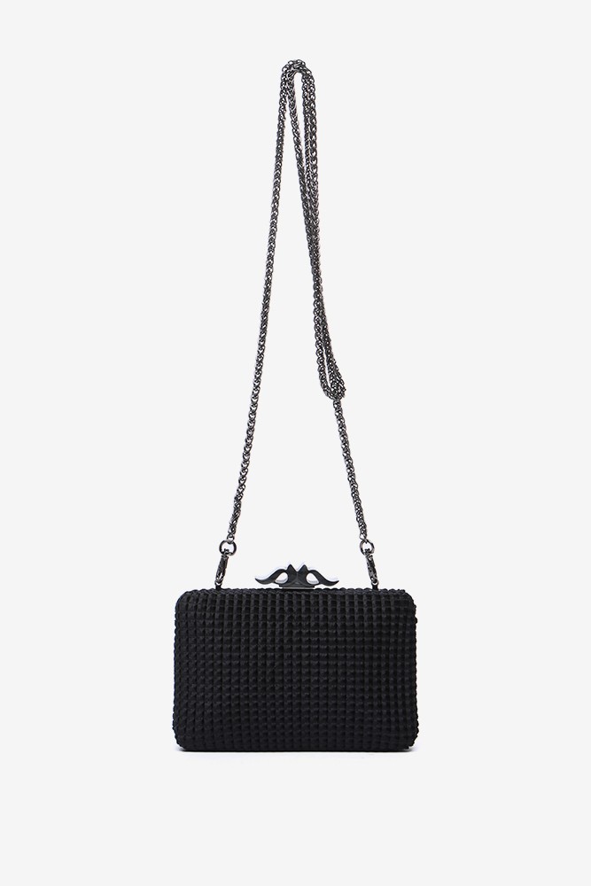 Abbacino Clutch de fiesta en terciopelo negro Oferta exclusiva