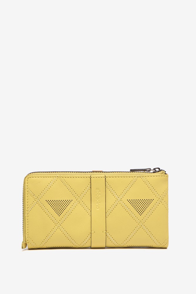 Abbacino Cartera grande de piel troquelada en amarillo Rebajas de fábrica