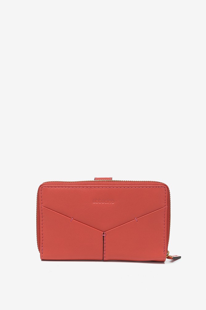 Abbacino Cartera mediana en piel coral Liquidación