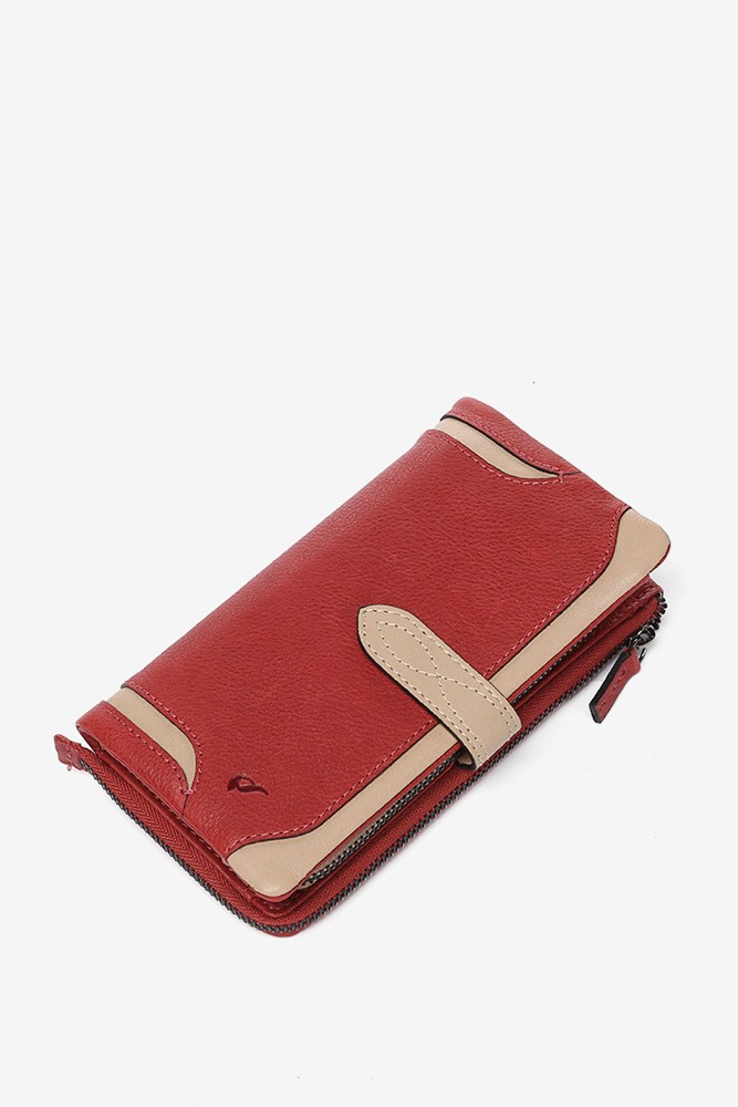 Abbacino Cartera grande en piel roja ÚLTIMAS EDICIONES