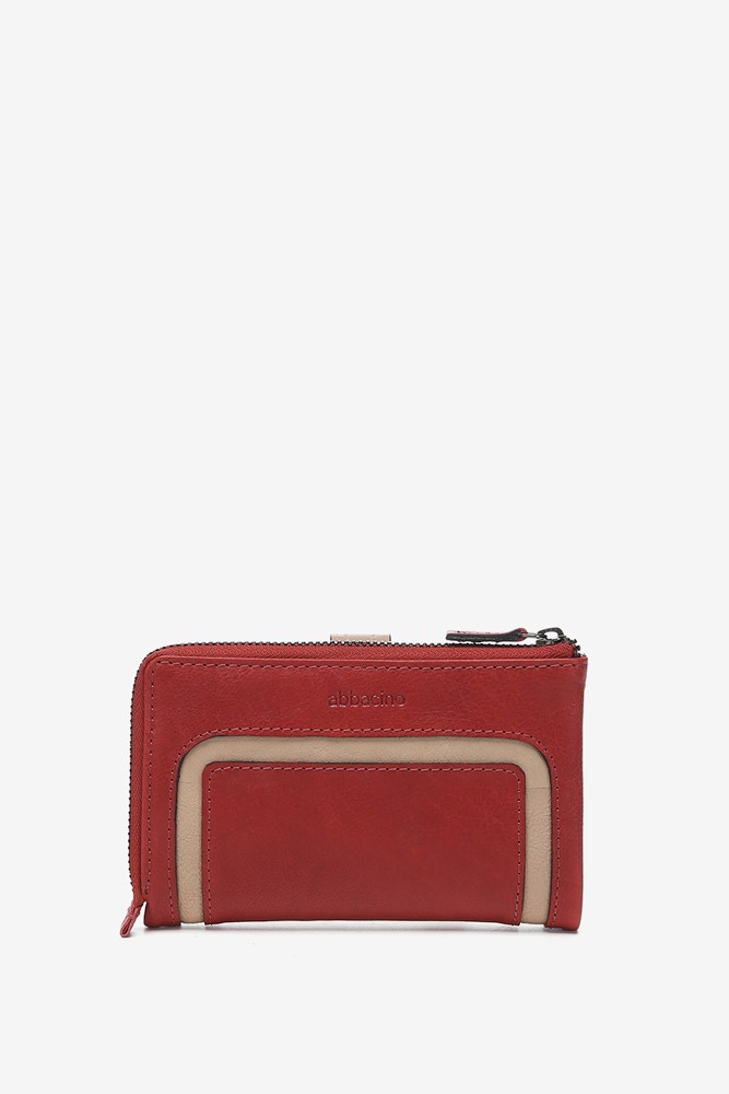 Abbacino Cartera mediana en piel roja Precio de fábrica