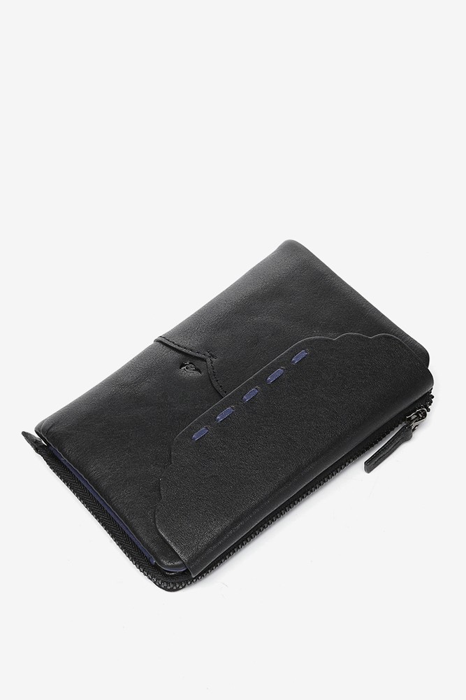 Abbacino Cartera mediana con solapa en piel negra Grandes descuentos