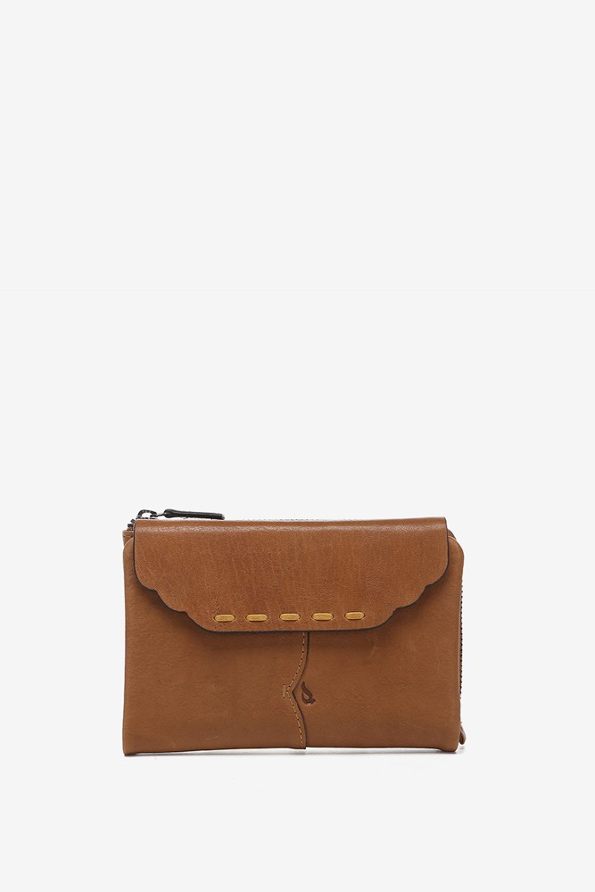 Abbacino Cartera mediana con solapa en piel cognac Envío internacional gratuito