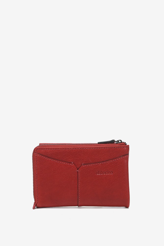 Abbacino Cartera mediana con solapa en piel roja Tienda de fábrica
