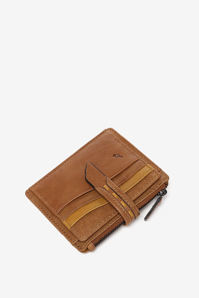 Abbacino Tarjetero en piel cognac Ofertas especiales