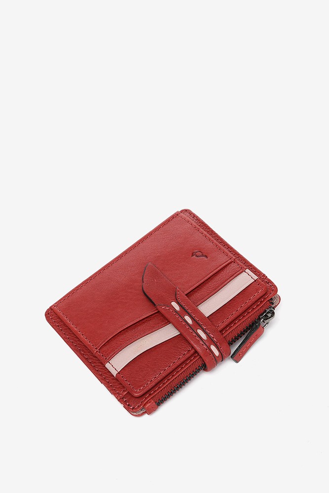 Abbacino Tarjetero en piel roja Grandes ahorros