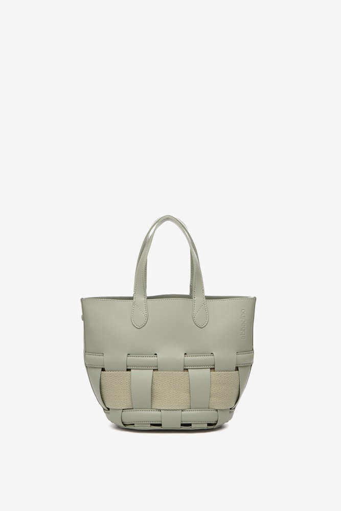 Abbacino Bolso shopper pequeño trenzado en verde En línea
