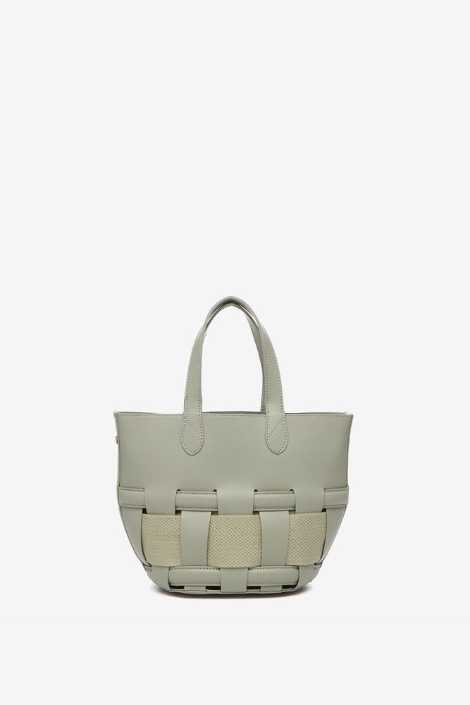 Abbacino Bolso shopper pequeño trenzado en verde En línea