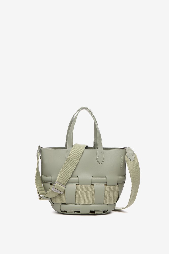 Abbacino Bolso shopper pequeño trenzado en verde En línea